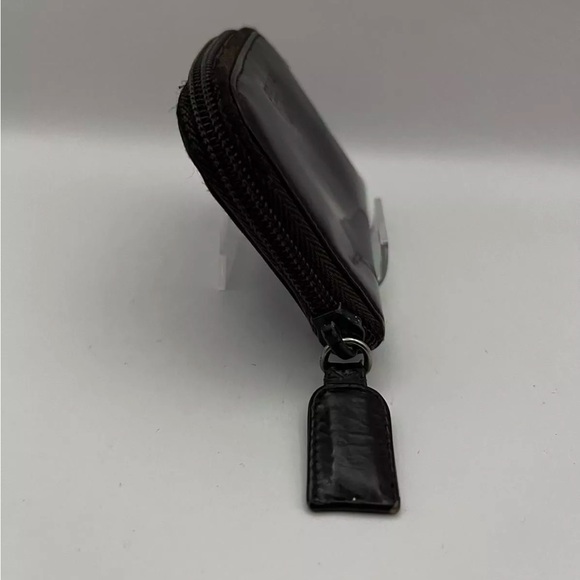 AUTH Prada Zip Card Coin Wallet Patent Leather Brown - Picture 5 of 9